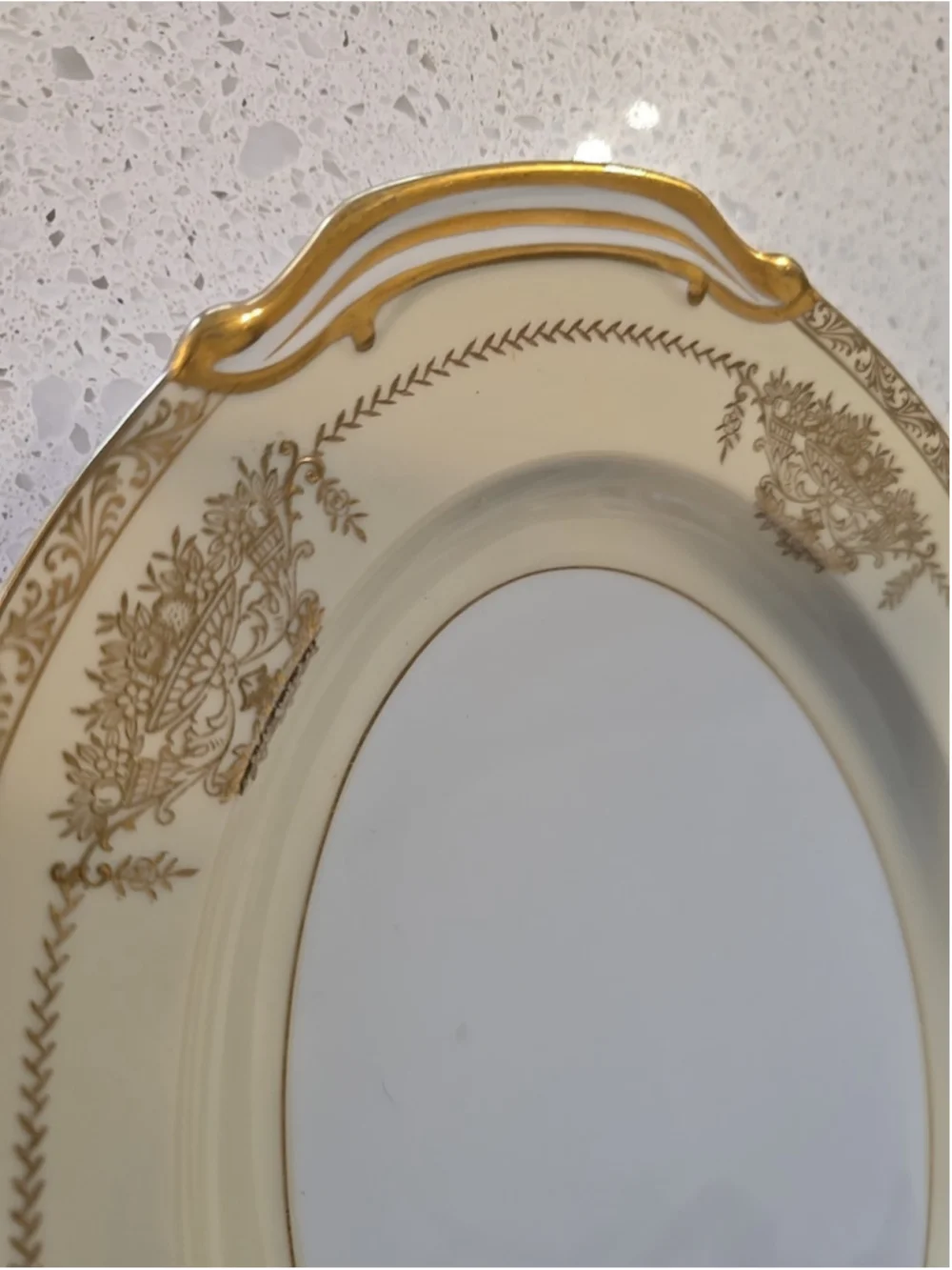 Vintage Noritake Penelope Heavy Gold 4781 Cream Medium Platter Serving Dish 12